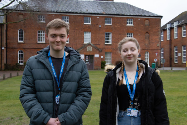 Paston College students Thomas Dawson and Daisy Lewin.