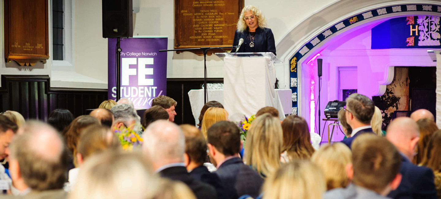 Speaker at City College Norwich FE Awards event