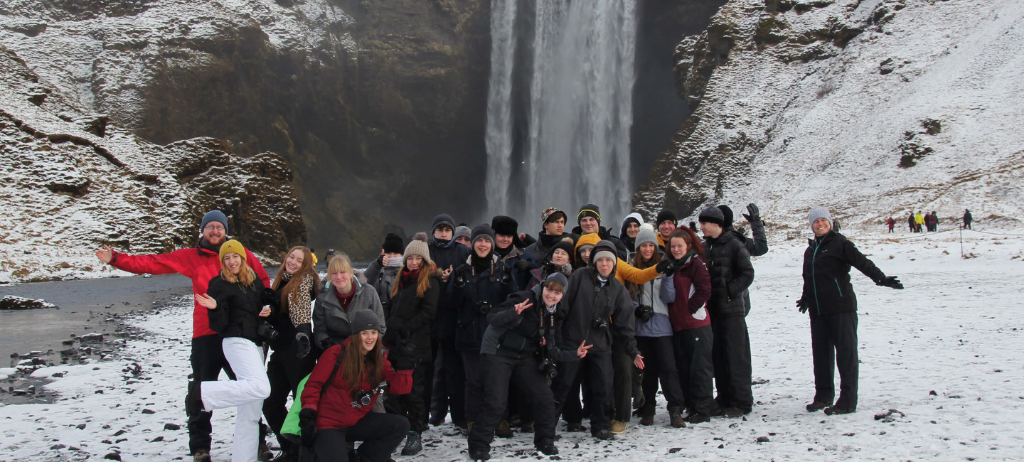 Group of students on trip abroad