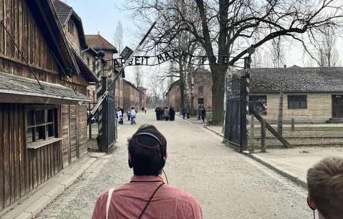 The students visited the Auschwitz Birkenau Memorial and Museum as part of the course   Credit Corey Maynard