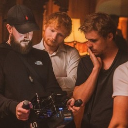 Sam Meyer with Ed Sheeran on production shoot
